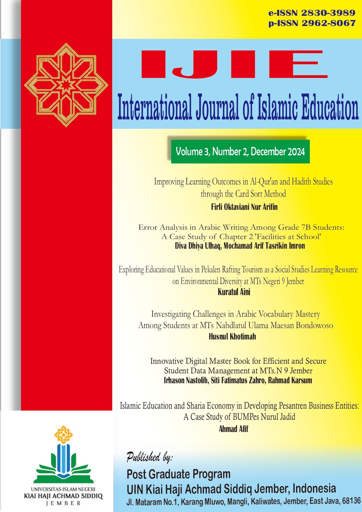 International Journal of Islamic Education (IJIE)